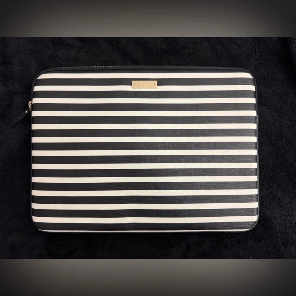 Kate Spade Black and White Striped Tablet Sleeve